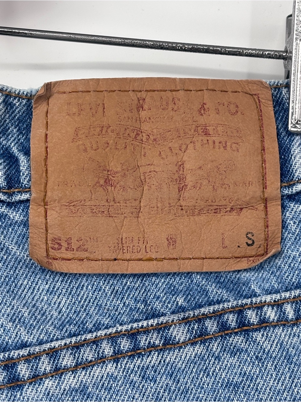 Levi's 512 vintage 90s Light wash Blue Slim tapered Denim Jeans size 13 Short - Picture 6 of 11